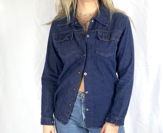 Vintage, 70s, snap button, denim shirt