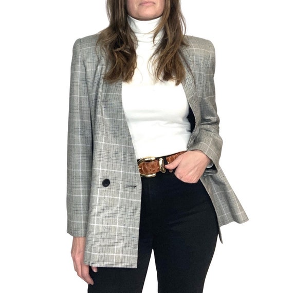 Vintage, 90s, plaid blazer