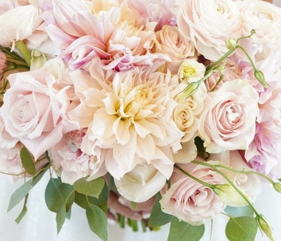 Wedding Bouquet Re-Creation Heather Pale Pink Blush White | Etsy