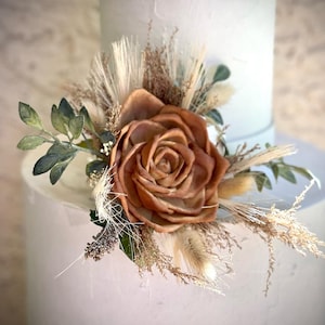 Cake Flowers, Sola Wood Flowers, Rustic, Tea Stained, Dusty Beige, Taupe, Terra Cotta, Wedding Cake Top Flowers, Bunny Tails, Boho, Neutral