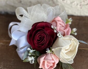 Custom Prom Corsages, Sola Wood Flower Wrist Corsage, Wristlet Flower, Mother of the Bride, Eco-Friendly Flower, Forever Flowers by Gigi