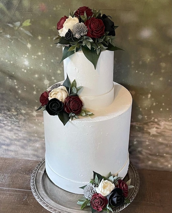 Black Roses edible cake decorations wedding birthday anniiversary flowers