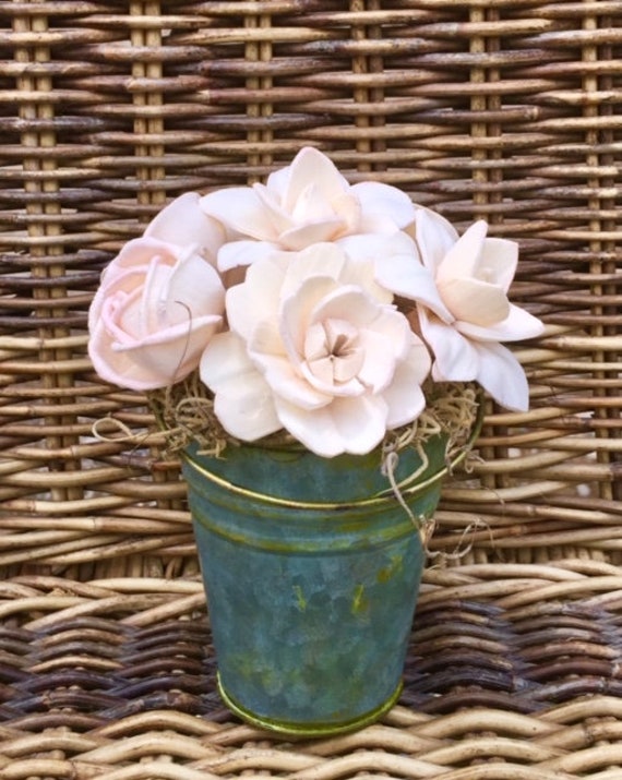 Keepsake Forever Flowers by Gigi Purple Orange Blue Eco Friendly Wood Flowers Pot White Country Tin Pink Sola Wood Hydrangea Tin