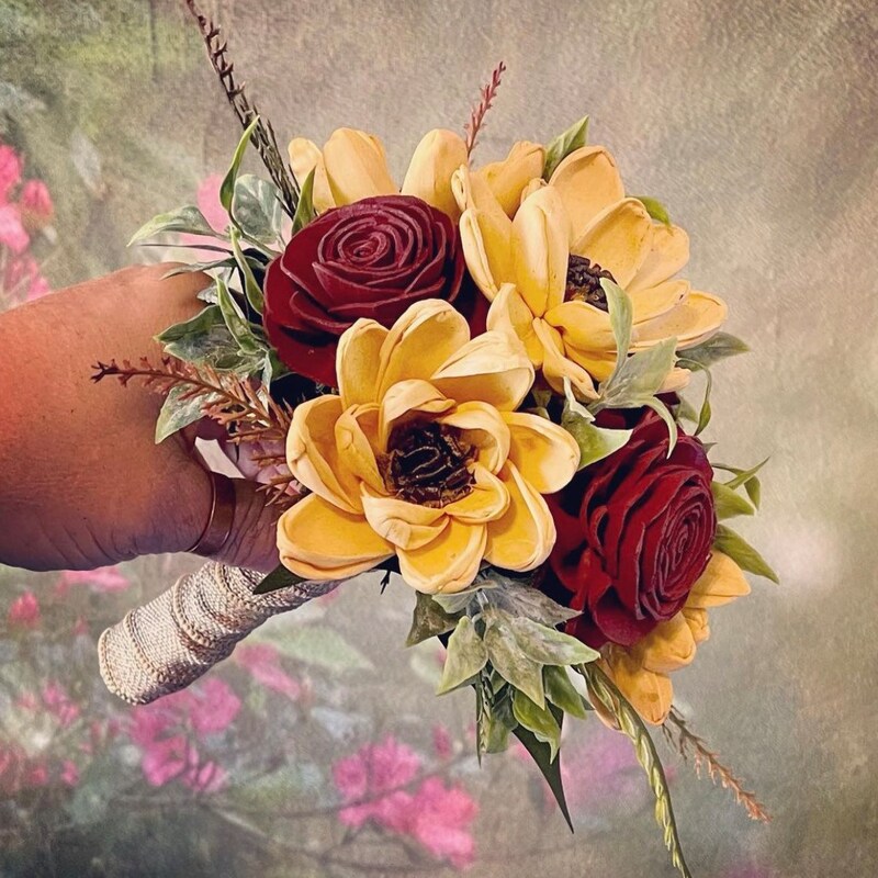 Red Burlap Flowers - Etsy