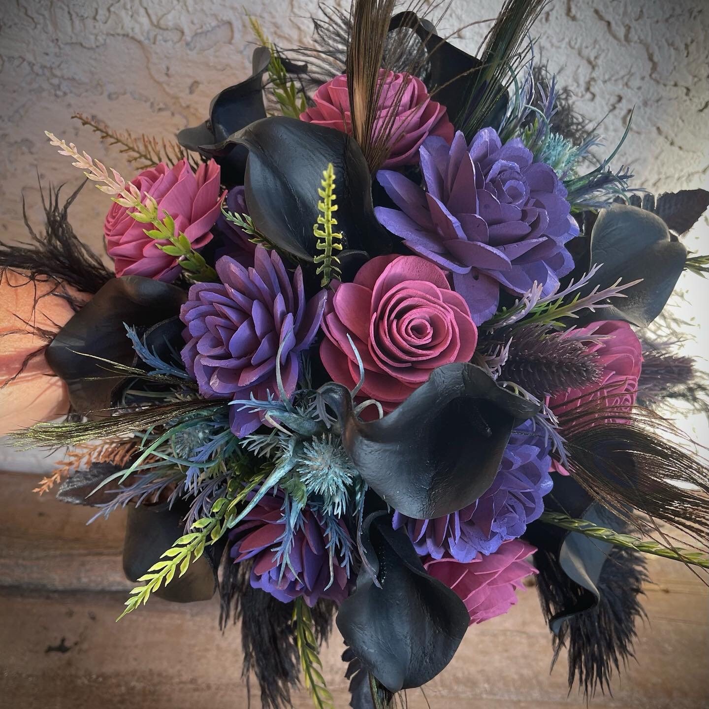 RESERVED LISTING Black Calla Lilies Wood Flowers in Medium - Etsy Finland
