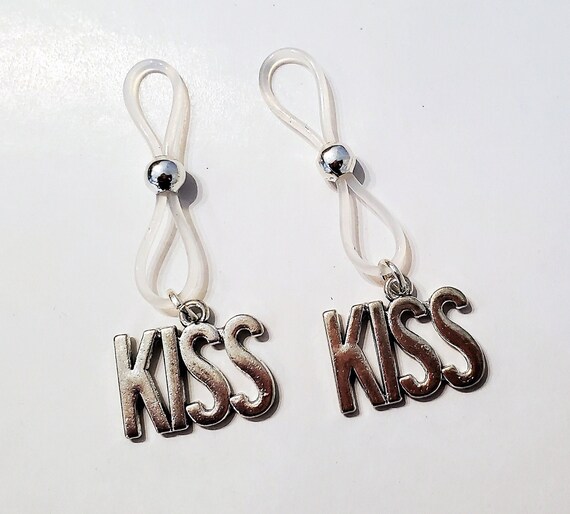 Kiss Non pierced Nipple Noose Fake Nipple Rings BDSM Nipple Jewelry Sexy Non piercing Nipple Charms Erotic Nipple Lingerie Etsy