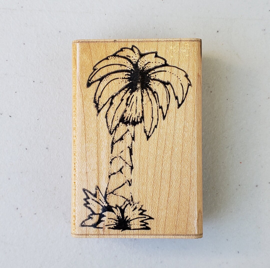 J 114 Palm Tree Rubber Stamp Scrapbooking Printing Cards and - Etsy