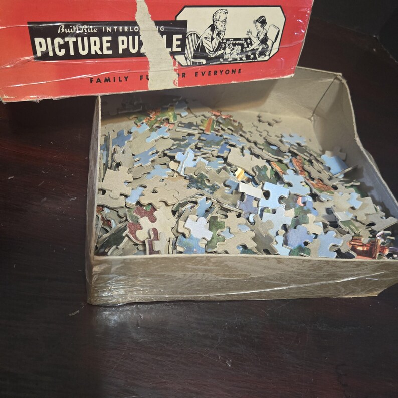 Vintage Built Rite Interlocking Picture Puzzle Jigsaw 