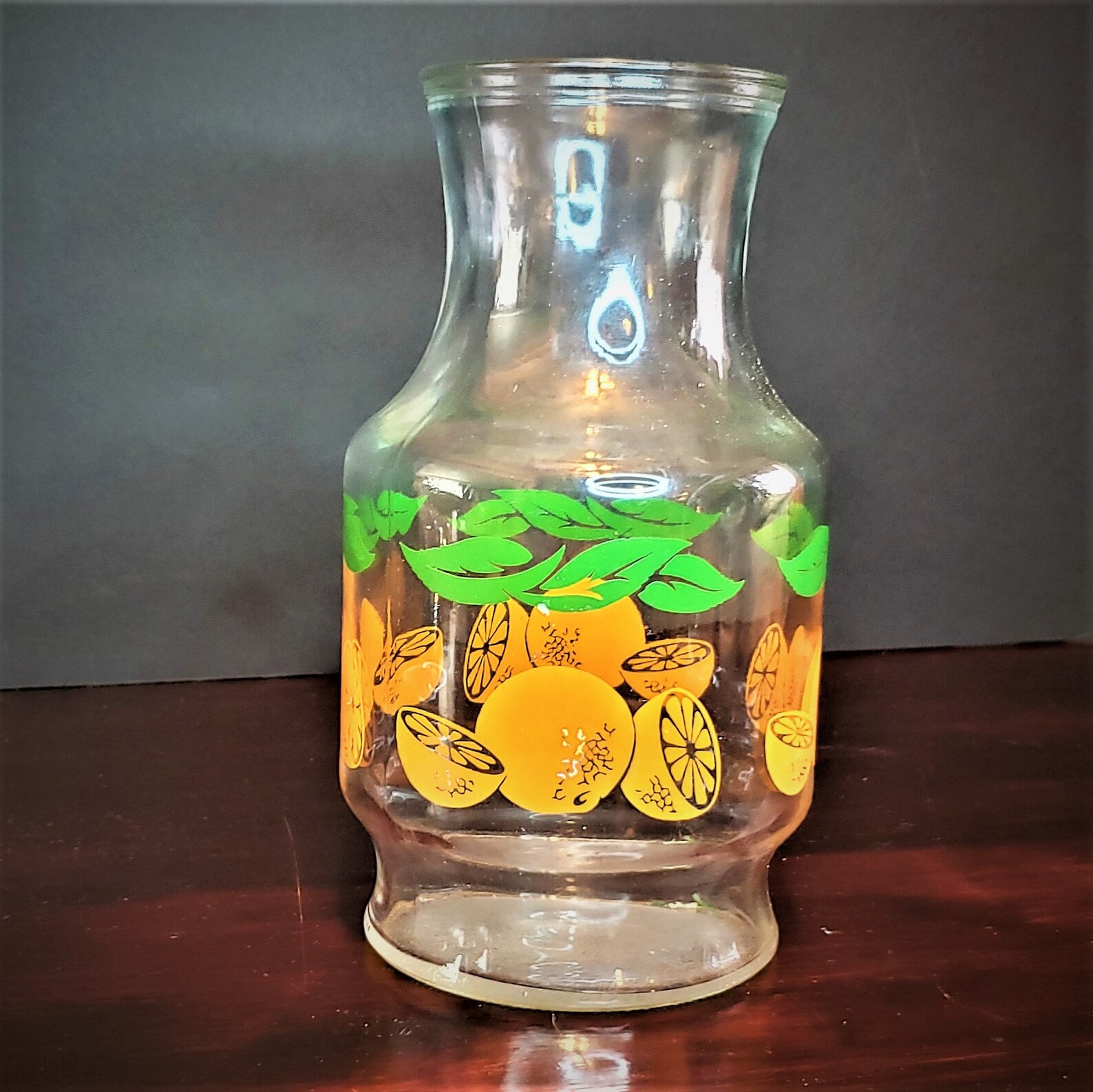 Vintage Orange Juice Pitcher Carafe Decanter Sliced Oranges Etsy