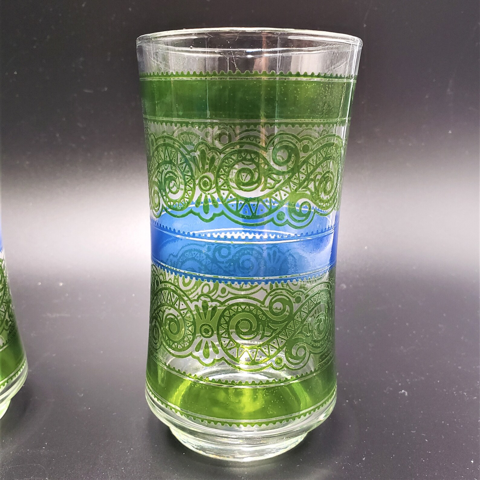 Libbey Clear Blue Green Drinking Glasses Set of 5 Tumblers 16 Etsy
