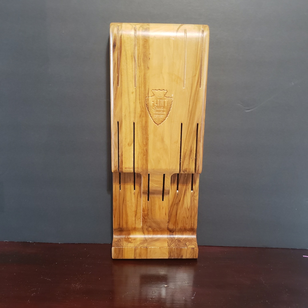 Vintage EKCO Flint Knives Wood Wall Knife Block NO Knives Etsy