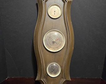 VTG Airguide 気象ステーション 温度 気圧計 湿度 フェイクウッド 壁掛け