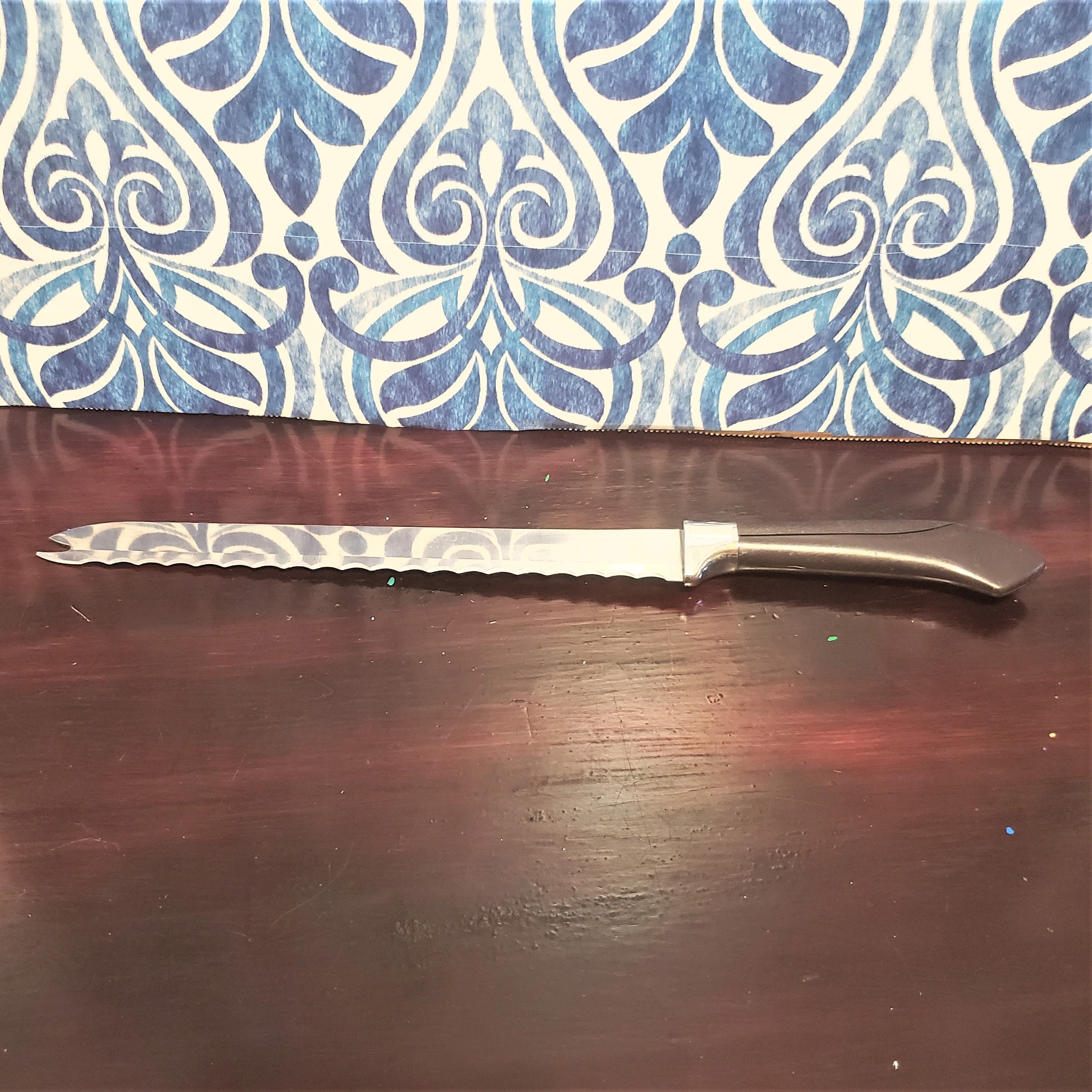 Vintage Original GINSU Serrated Surgical Steel Carving Knife 