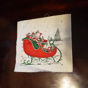 ヴィンテージ カットアンドソー クリスマス ピローパネル クラフト DIY 9インチ 両面 クランストン プリントワークス