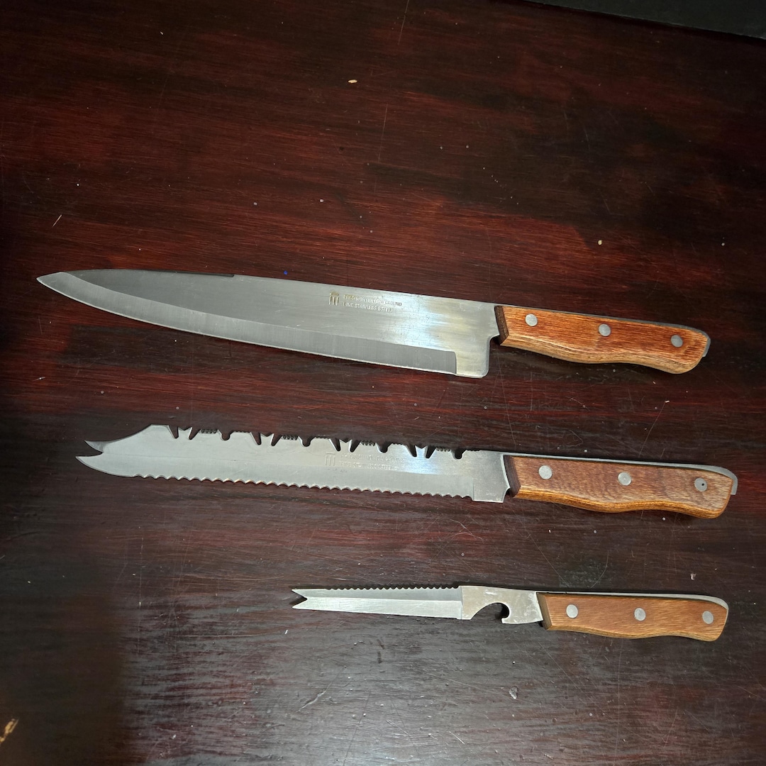 Maxam Steel Brand Stainless Steel Knife Set Japan Triple Riveted