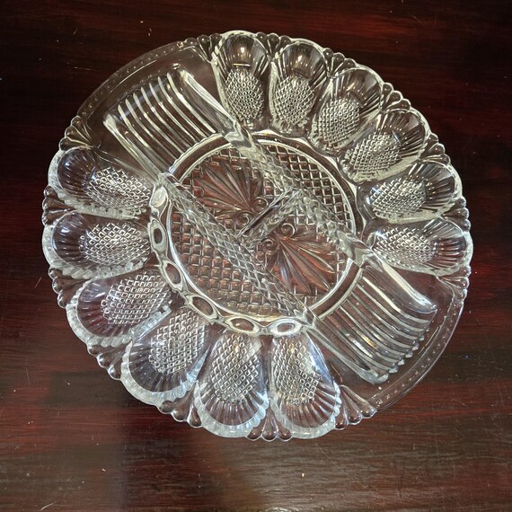 Deviled Egg Snack Plate Elegant Serving Tray -11'' Vintage