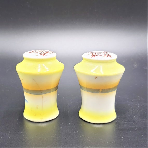 Noritake Japan Hand Painted Salt & Pepper Shakers - Tree Lake
