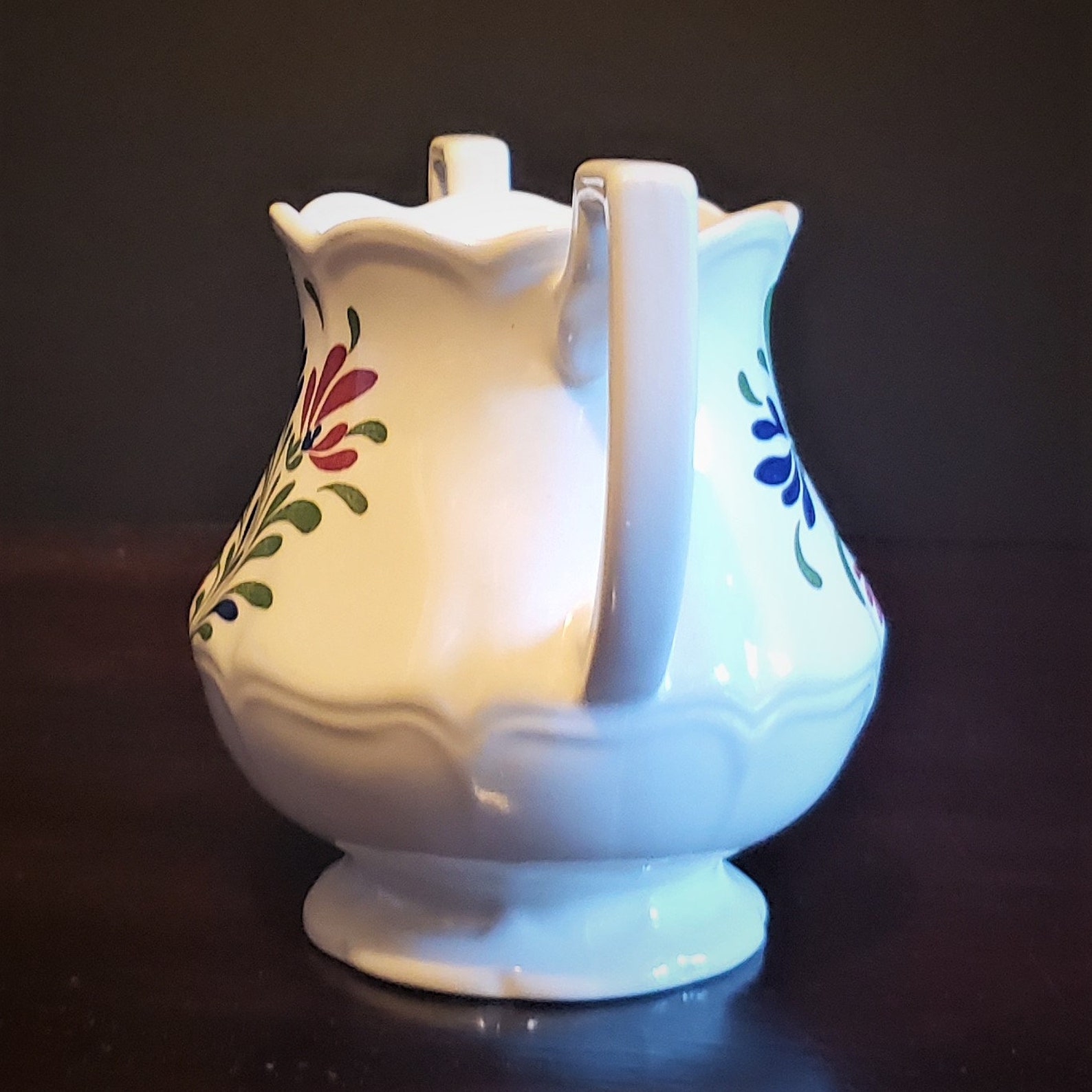 English China Provincial 2 Handled Sugar Bowl No Lid Floral Etsy