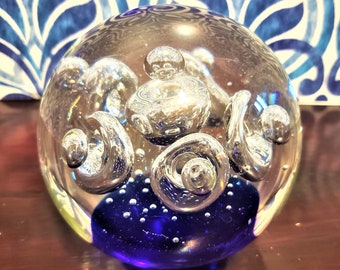 Dynasty Gallery Heirloom Collectibles Paper Weight Art Glass Vintage Cobalt
