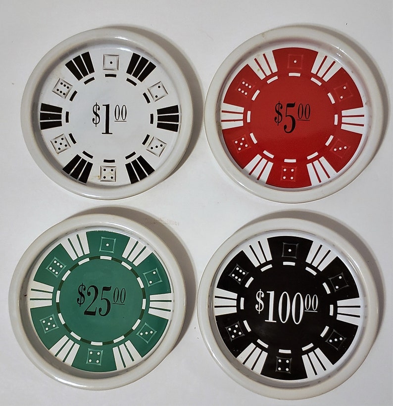 French Luminarc Brand Poker Chip Ceramic Coasters Etsy
