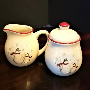 SCHNEEMANN Tischplatte Sahne und Zucker Set Creme rot Royal Seasons Steinzeug