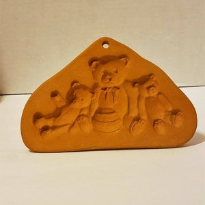 Pre-loved Cotton Press 1992 Three Teddy Bears Cookie Mold Cast Paper