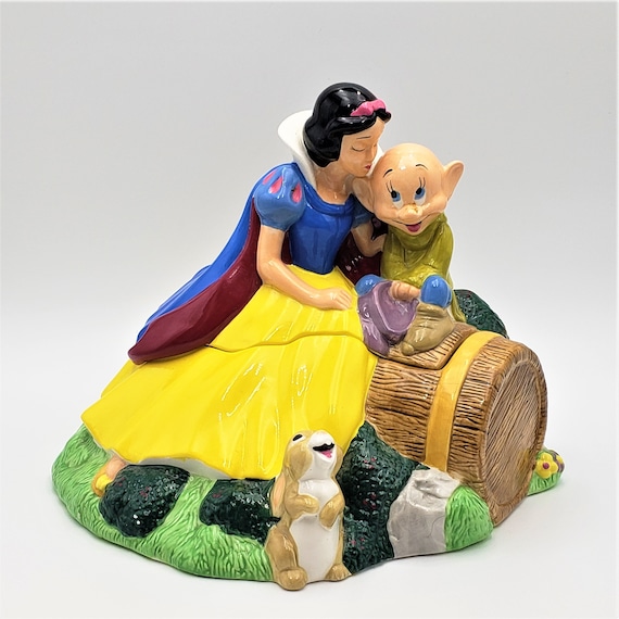 Treasurecraft Disney Snow White & Dopey Cookie Treat Jar Vintage