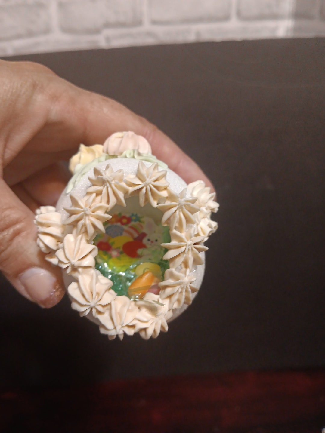 Vintage Mini Sugar Easter Eggs Diorama Flowers Set of 2 Etsy