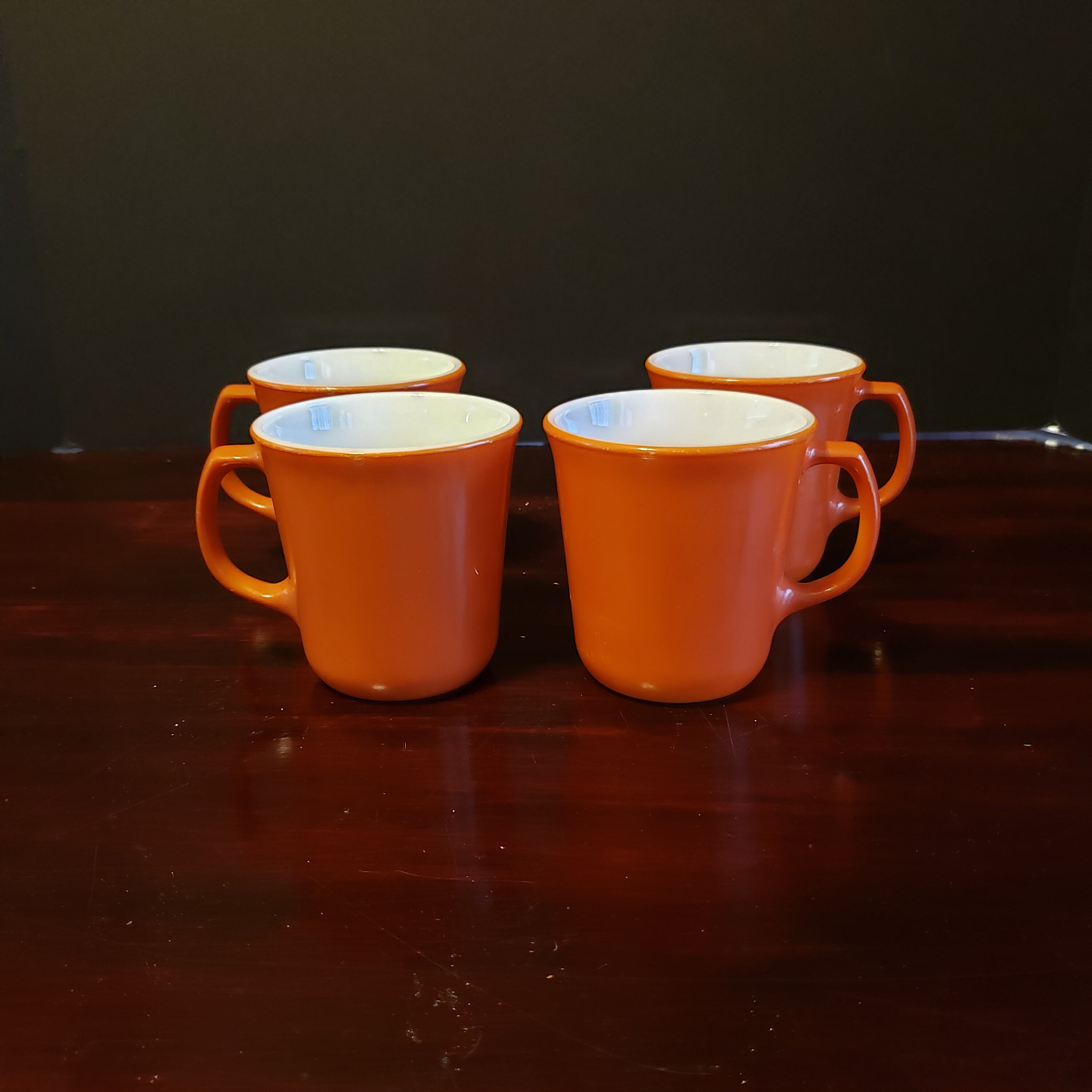 Vintage Corning Milk Glass Coffee Mugs D Handle Rust Harvest Brown Orange  Insulated - Etsy