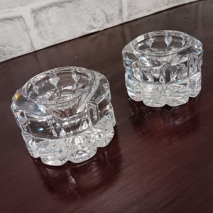 Paire Mikasa Chandelier à 9 faces Porte-votives Stout Crystal Starburst Lot de 2
