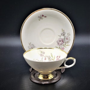 Tea cup and Saucer set mitterteich bavaria china rose Winterling Vintage  China Plates Gray Roses Pattern