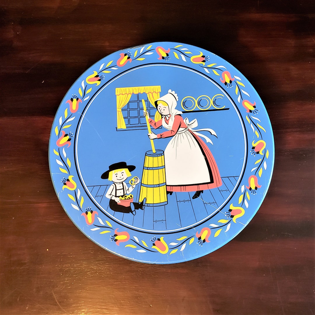 Quinlans Pretzel Tin Vintage Farm Pennsylvania Dutch Germanswiss Simple Living Etsy