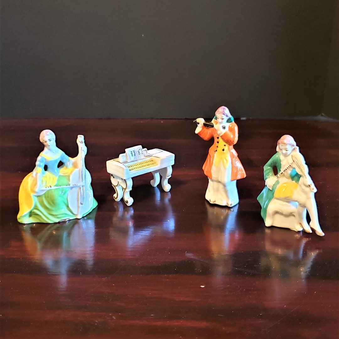 Vintage Japanese Figurines, Set of Classical Musicians, Made in Japan