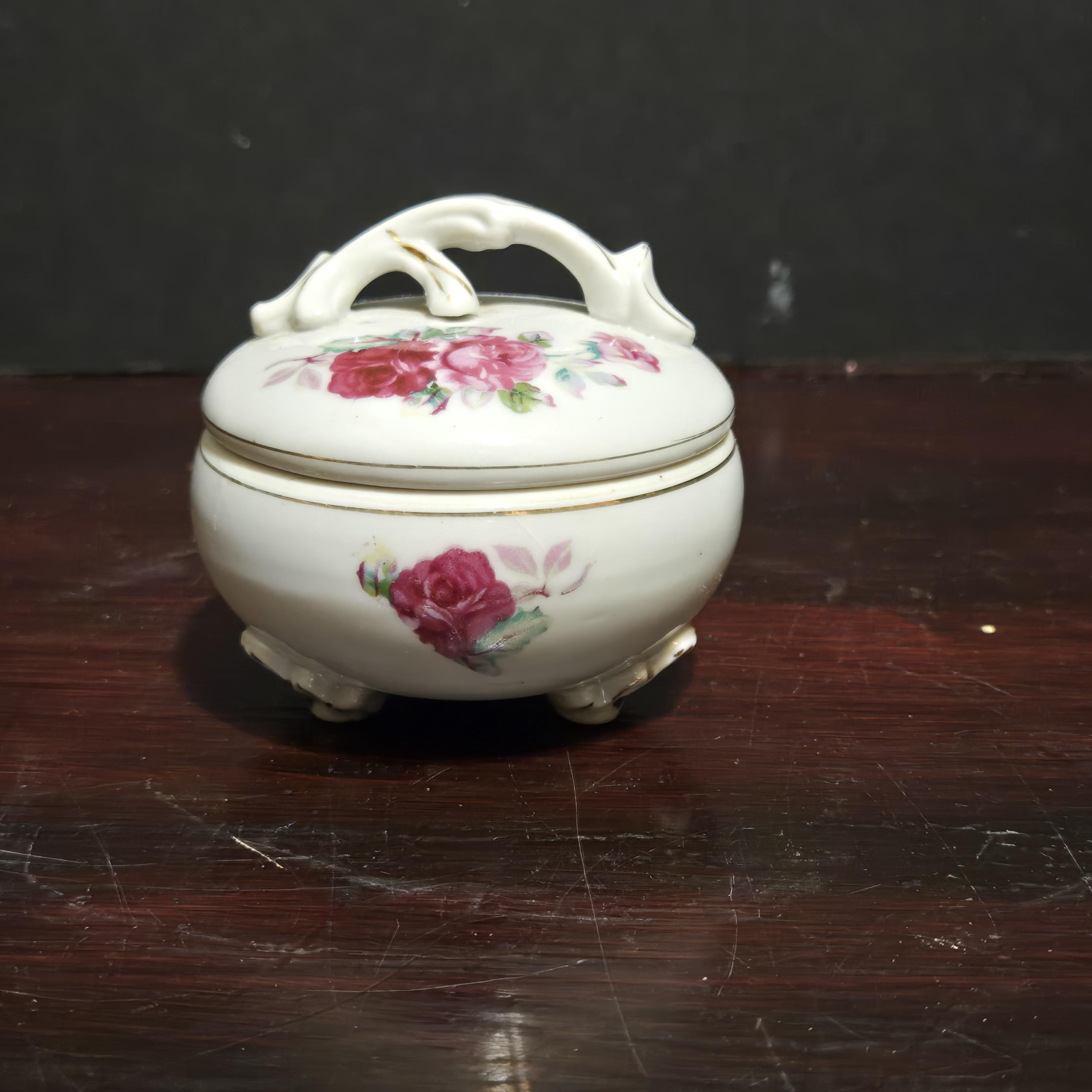 Vintage Porcelain Lidded Trinket Box Andre Richard Japan White W