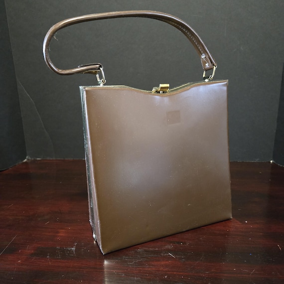 Borsa a mano vintage Crouch Fitzgerald NY con chiusura a scatto