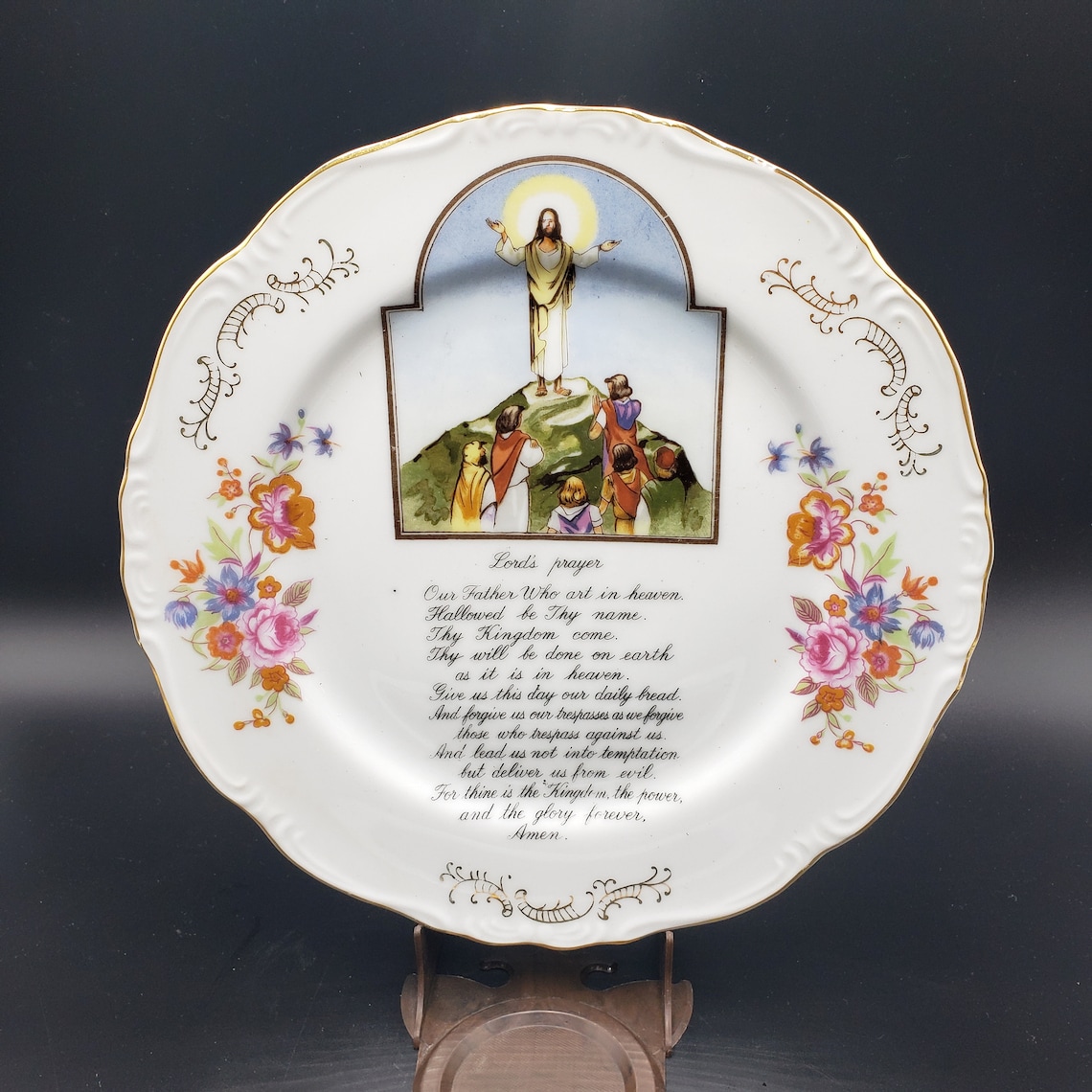 Lords Prayer Plate Wall Decor Jesus Gift Religious Religion Etsy