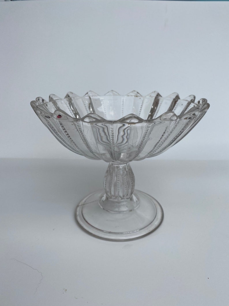 Antique EAPG Crystal Clear Glass Compote in the United States Etsy