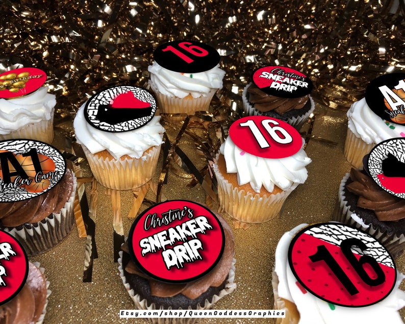 Custom Red and Black Sneaker Drip Party Pack Birthday /Bar Etsy
