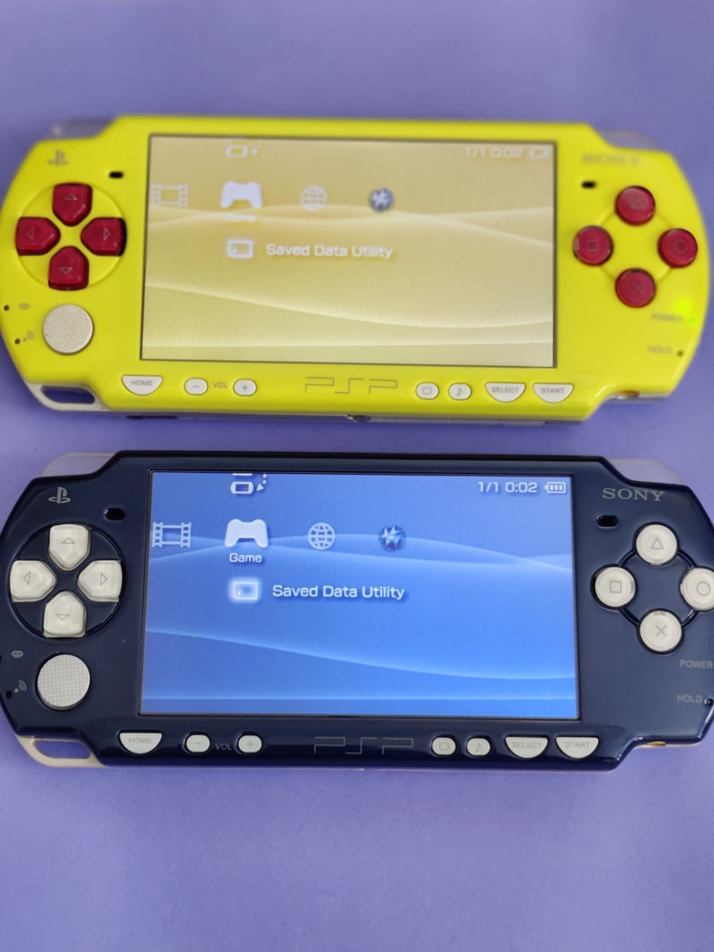 Personalized Customized PSP 1000 2000 3000 Game Console with Battery, Charger, Soft Pouch, Wrist Strap customize per request available image 7