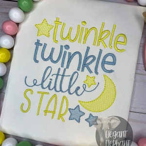 Twinkle Twinkle Little Star Nursery Rhyme Embroidery Design / 5 Sizes / Instant Download