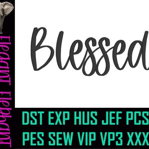Blessed Word Art Embroidery Design / Blessed Embroidery / Blessed Pillow Design