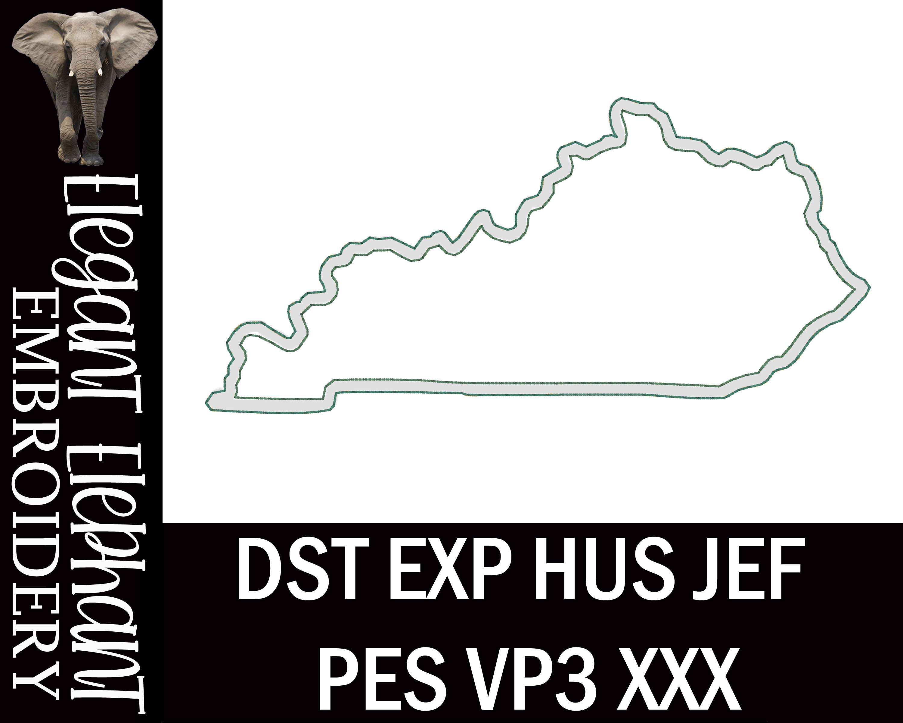 Kentucky State Outline Applique diseño de bordado de doble | Etsy