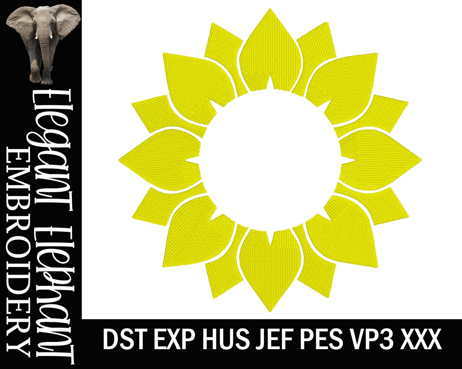 Sunflower monogram frame embroidery design  sunflower  etsy Sunflower monogram frame embroidery design  sunflower  etsy