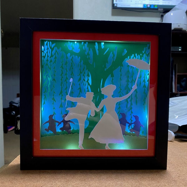 Mary Poppins and Bert Jolly Holiday 3D Light Box