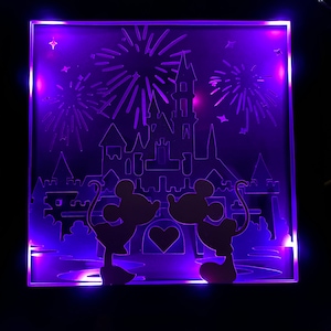 Caja de luz 3D del Castillo de Mickey y Minnie SVG