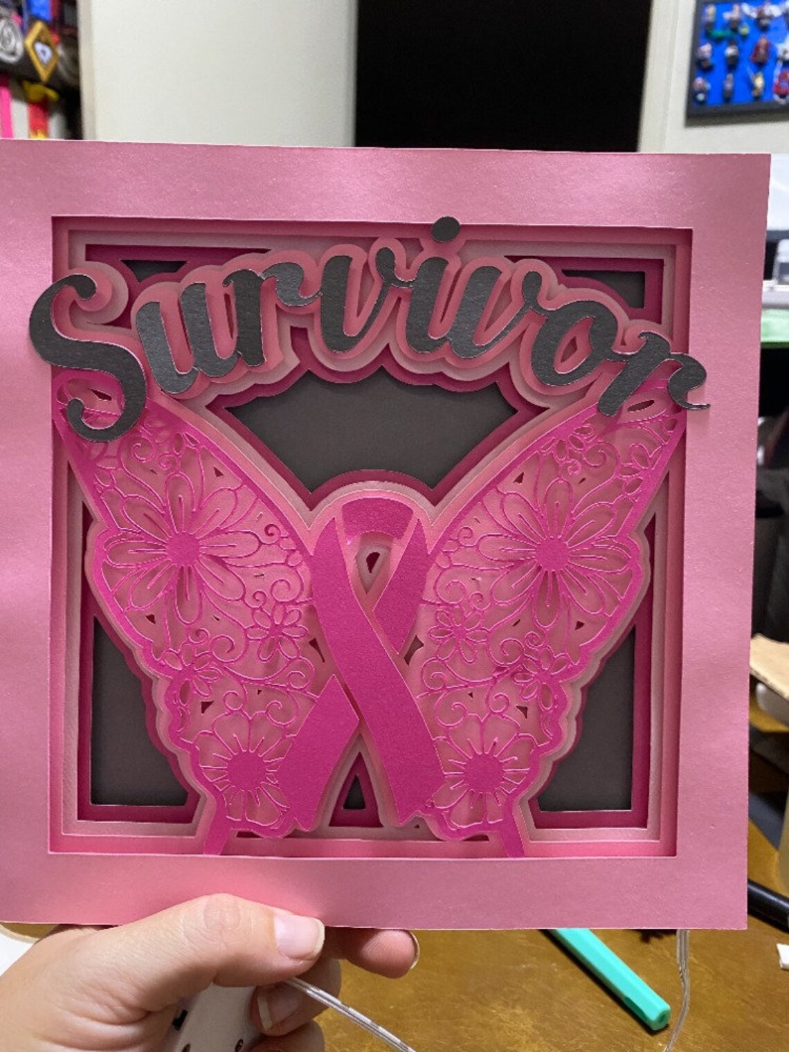 Cancer Survivor 3D Shadow Box SVG - Etsy