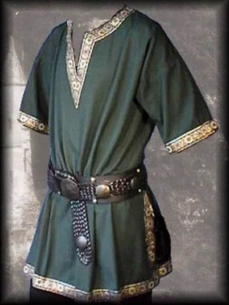 Adult Men Medieval Knight Warrior Costume Green Tunic Clothing | Etsy