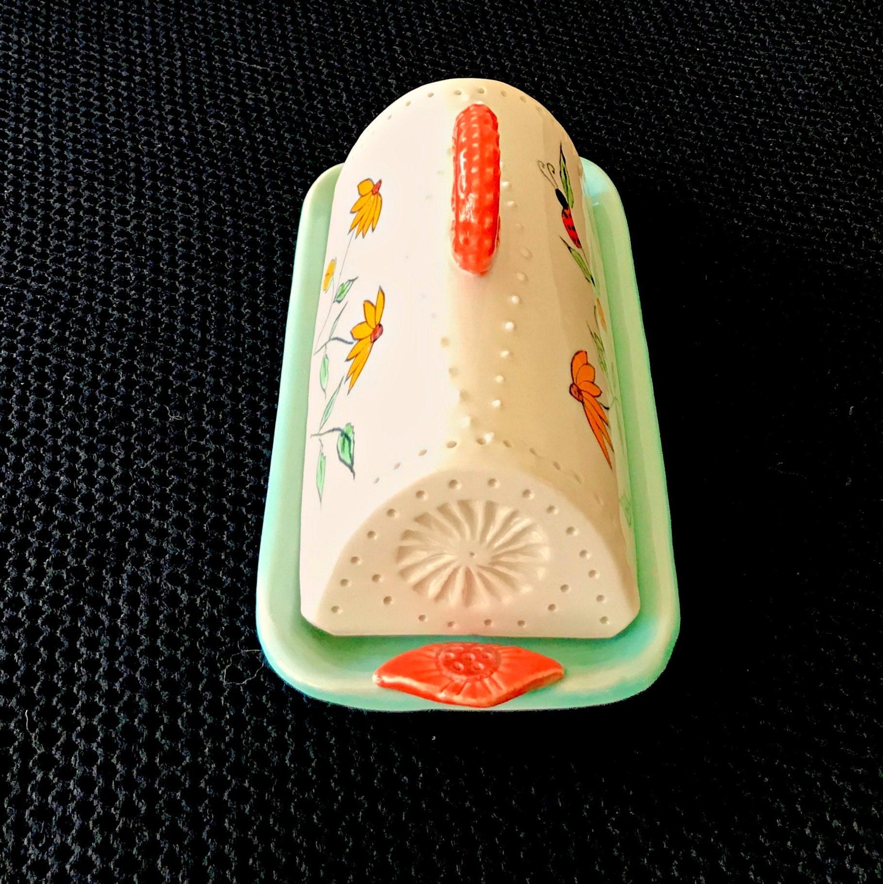 Ceramic Butter Dish Ladybug Butter Dish Handpainted Butter Etsy