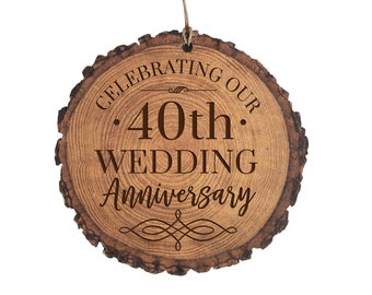 40th Anniversary Gift For Him | 40th Anniversary For Her | Anniversary Ornament | Gift for Him | Gift for Her | Wood Anniversary Gift