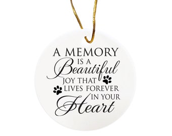 Pet Memorial Ornament | Ceramic Christmas Ornaments | Pet Memorial Christmas Ornament | Loss Of Cat Or Dog | Remembrance Ornament